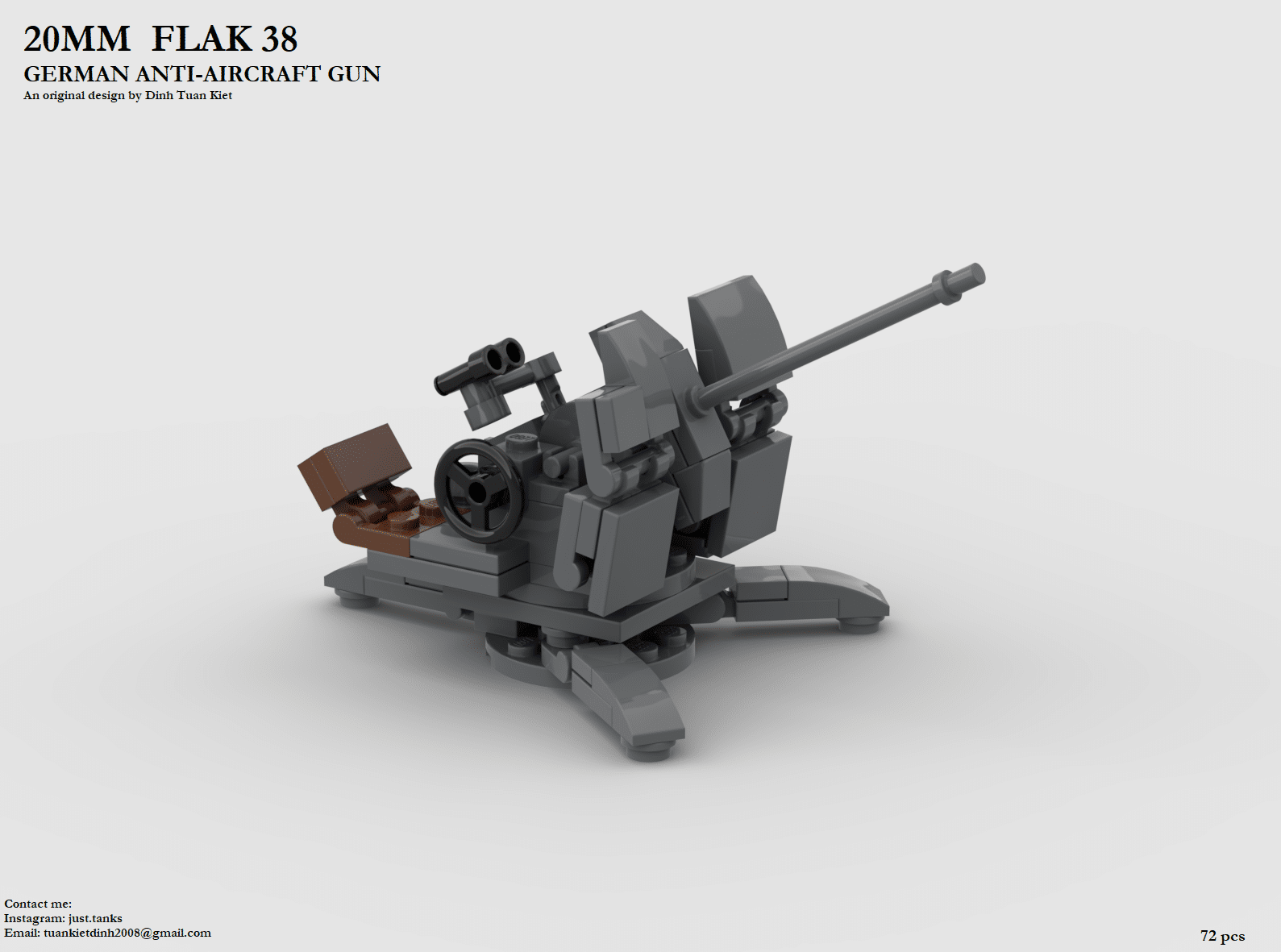 Instrctions 2cm Flak 38 German Anti Aircraft Gun Lego Instructions Mocsmarket