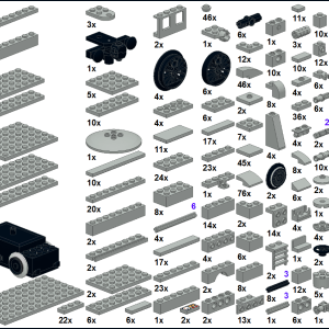 BR52 steam engine in grey to be build out of LEGO® bricks
