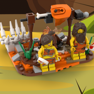 Lego® Custom Instructions A hunter's meal - Caveman
