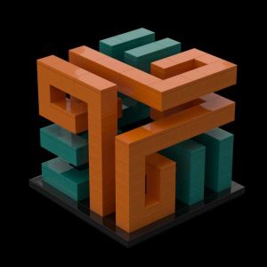 Lego® custom instructions cube desk art