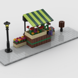 Lego® Custom Instructions Modular Corner Flower Stand | Turn every modular model into a corner