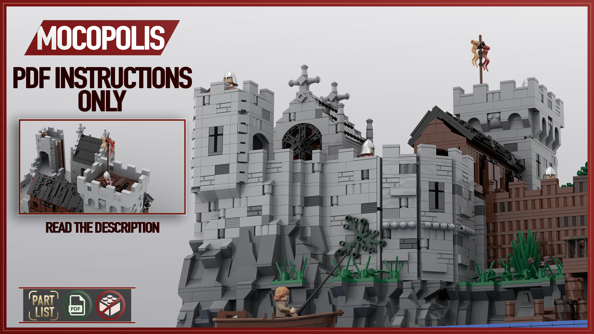 LEGO® Moc Medieval Castle PDF PARTS) Custom building