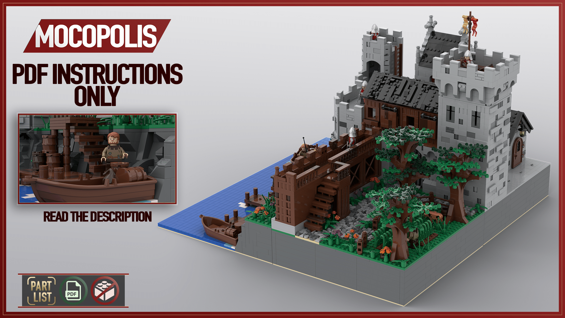 LEGO® Moc Medieval Castle PDF PARTS) Custom building