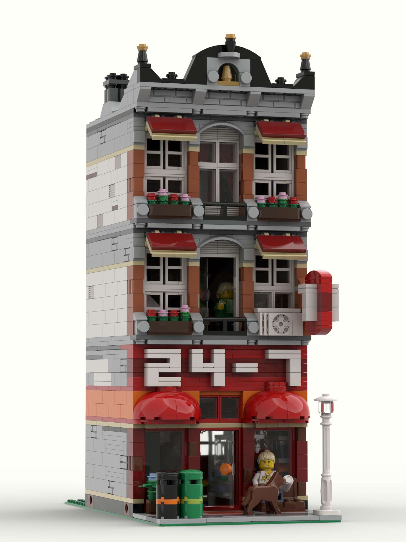 Manual de instrucciones Modular Personalizado Lego 24-7 tienda de conveniencia Pdf Moc E1 ciudad