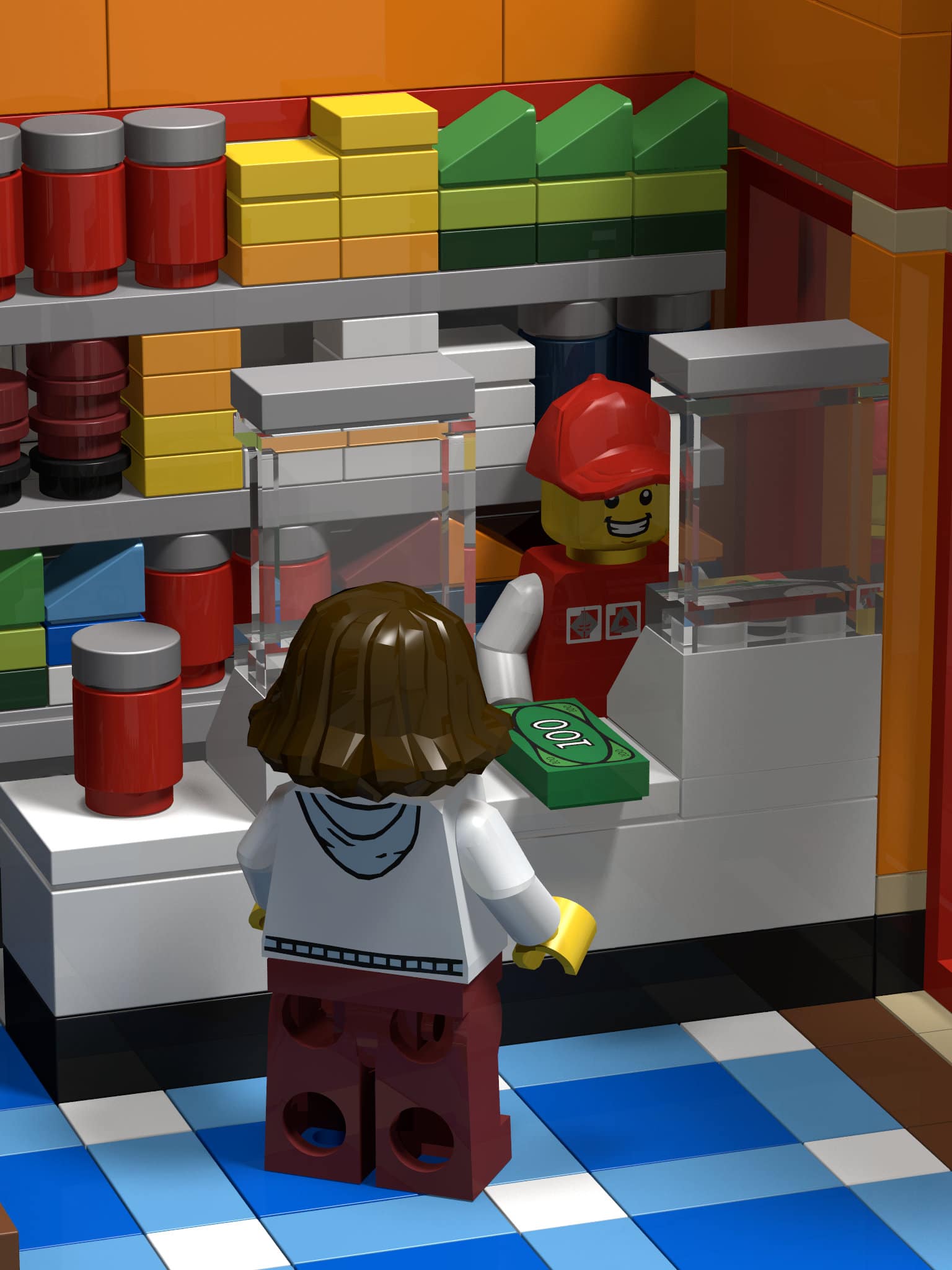 Manual de instrucciones Modular Personalizado Lego 24-7 tienda de conveniencia Pdf Moc E1 ciudad