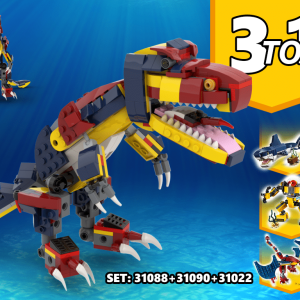 Custom Instructions 3 TO 1 Dinosaur Alternative Build | Build from set 31090 + 31088 + 31102