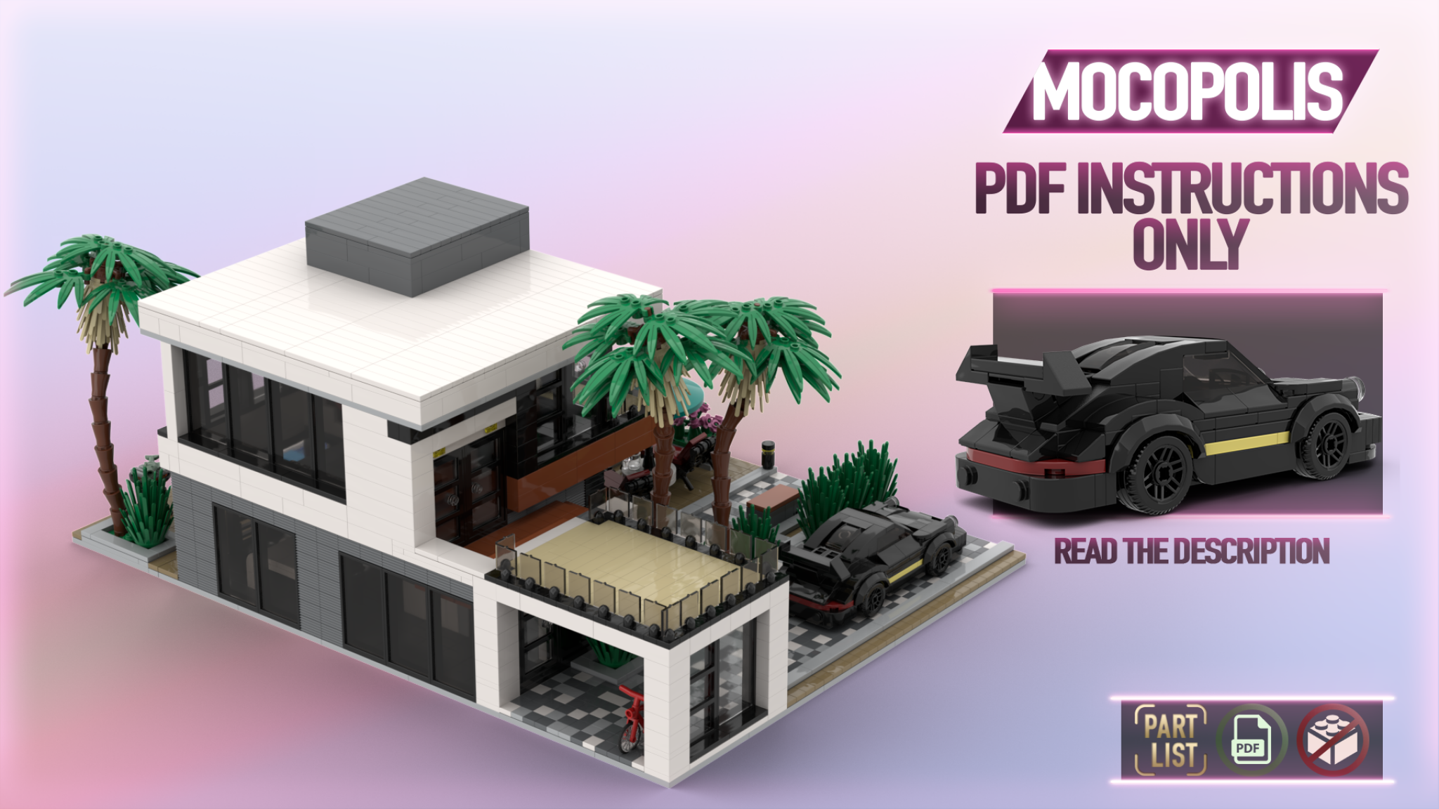 LEGO® MOC Modern Custom House (High Tech) PDF instructions (NO PARTS)