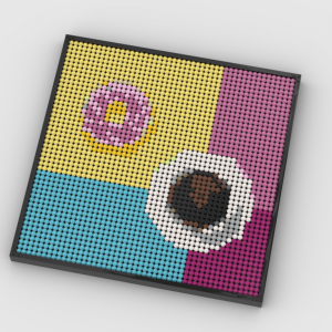 Lego® Custom Instructions Coffee and Donut Photo Art