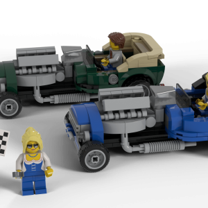 Instructions V8 HotRod 8 Stud Scale – Dark Green Convertible by @Brick.Mocman