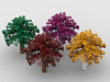 Lego® Custom Instructions Colorful Trees for modular models
