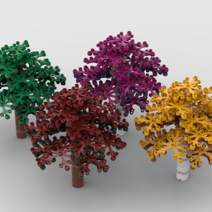 Lego® Custom Instructions Colorful Trees for modular models