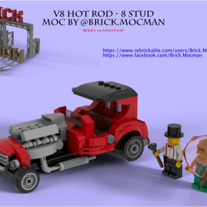 Instructions V8 HotRod 8 Stud Scale - Red Hardtop by @Brick.Mocman