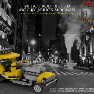 Lego® Instructions V8 HotRod 8 Stud Scale - Yellow Taxi Cab Hardtop by @Brick.Mocman