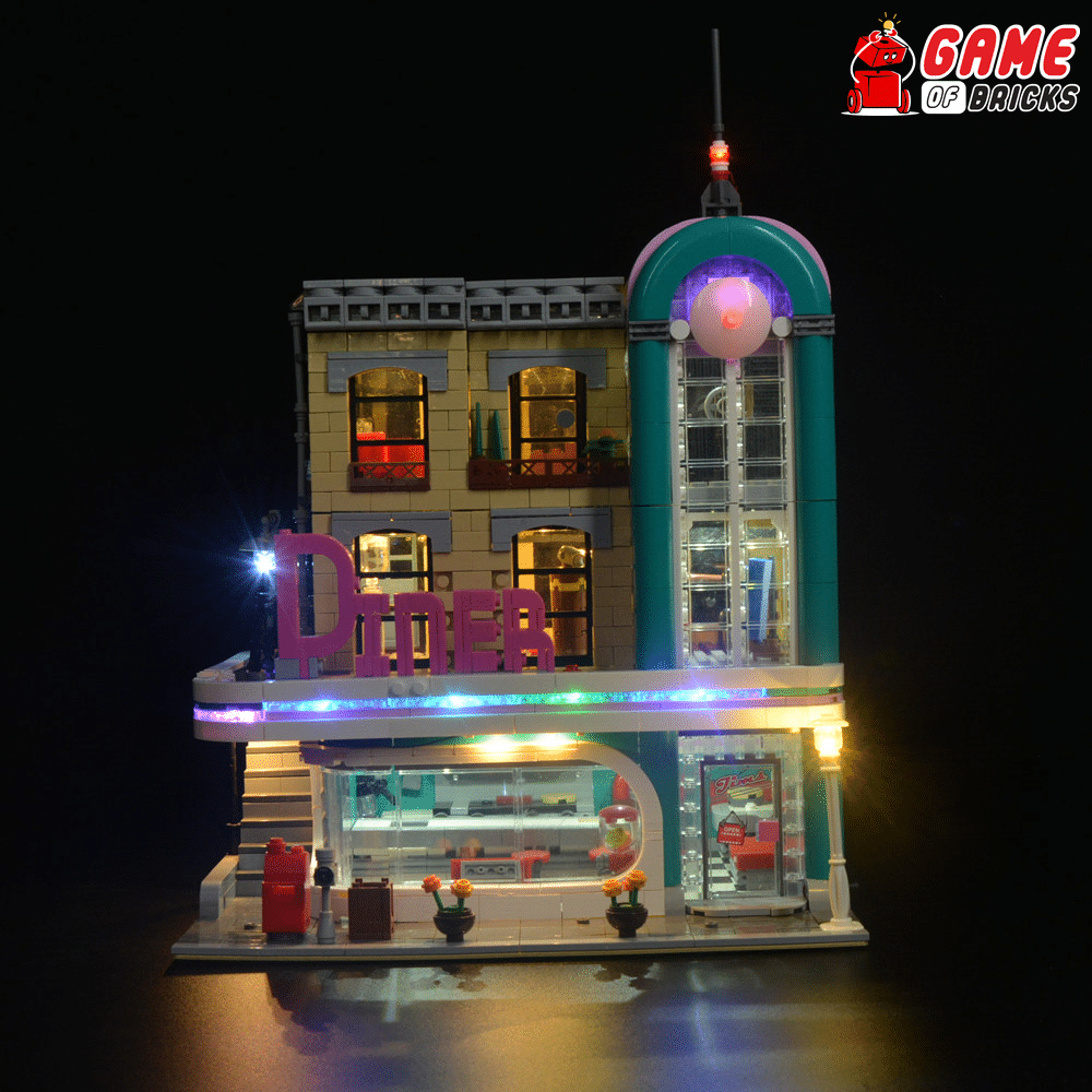 LED Lighting kit fits LEGO ® Downtown Diner 10260 