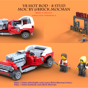 Instructions V8 HotRod 8 Stud Scale - Red Convertible by @Brick.Mocman