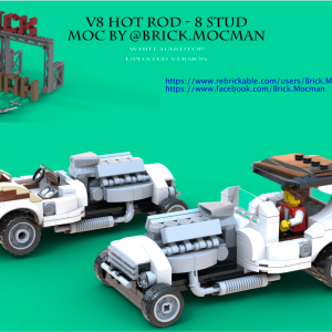 Instructions V8 HotRod 8 Stud Scale - White Hardtop by @Brick.Mocman