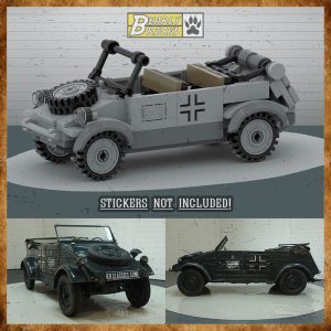 Bearly Bricks 0001d – 1:32 Kubelwagen Winter (Custom Lego® Instructions)