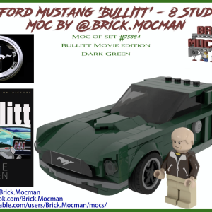 Ford Mustang  'Bullitt' Fastback - Movie Car - 8 Stud (Dark Green) instructions