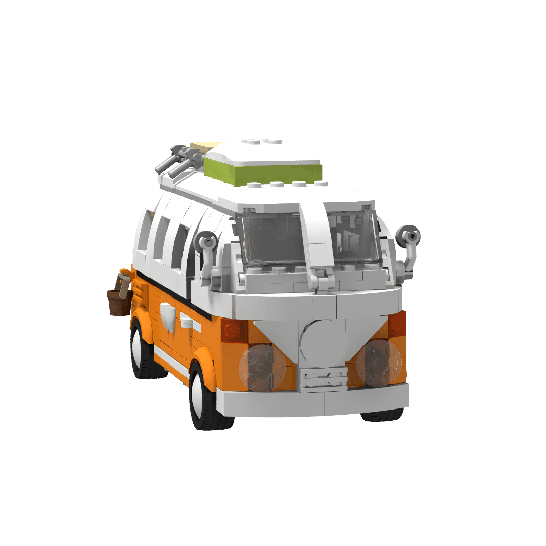 Lego volkswagen Campervan Orange Version [minifigure scale by ohsojang]