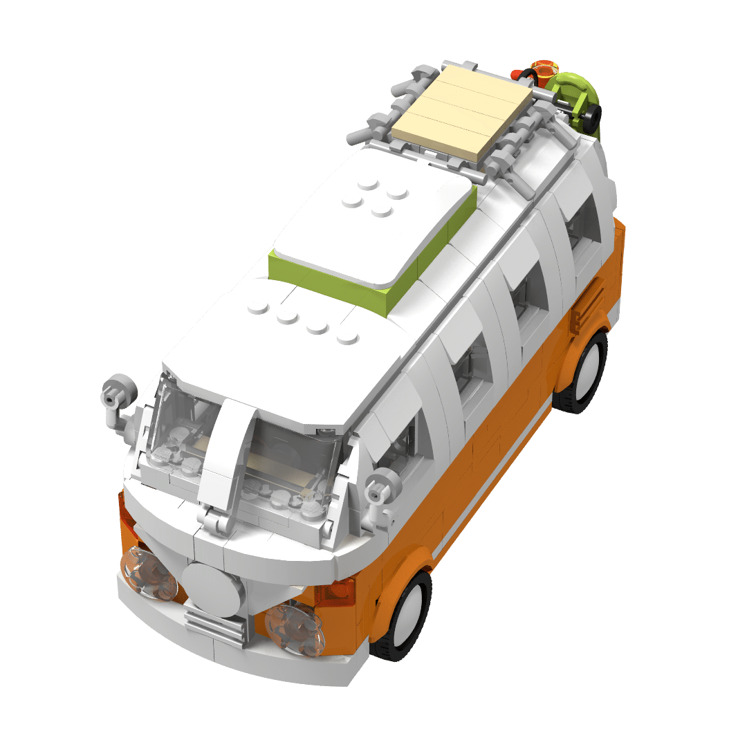 Lego volkswagen Campervan Orange Version [minifigure scale by ohsojang]