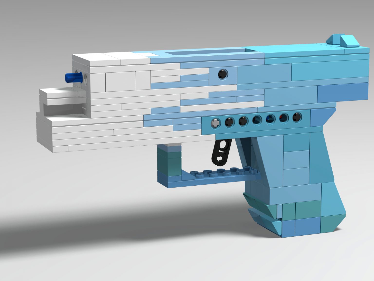 Lego blowback Rubber band pistol blue fade instructions