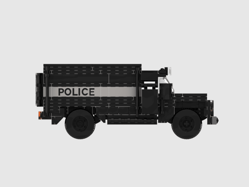 SWAT Truck Police Black Custom Model Built and Compatible with
