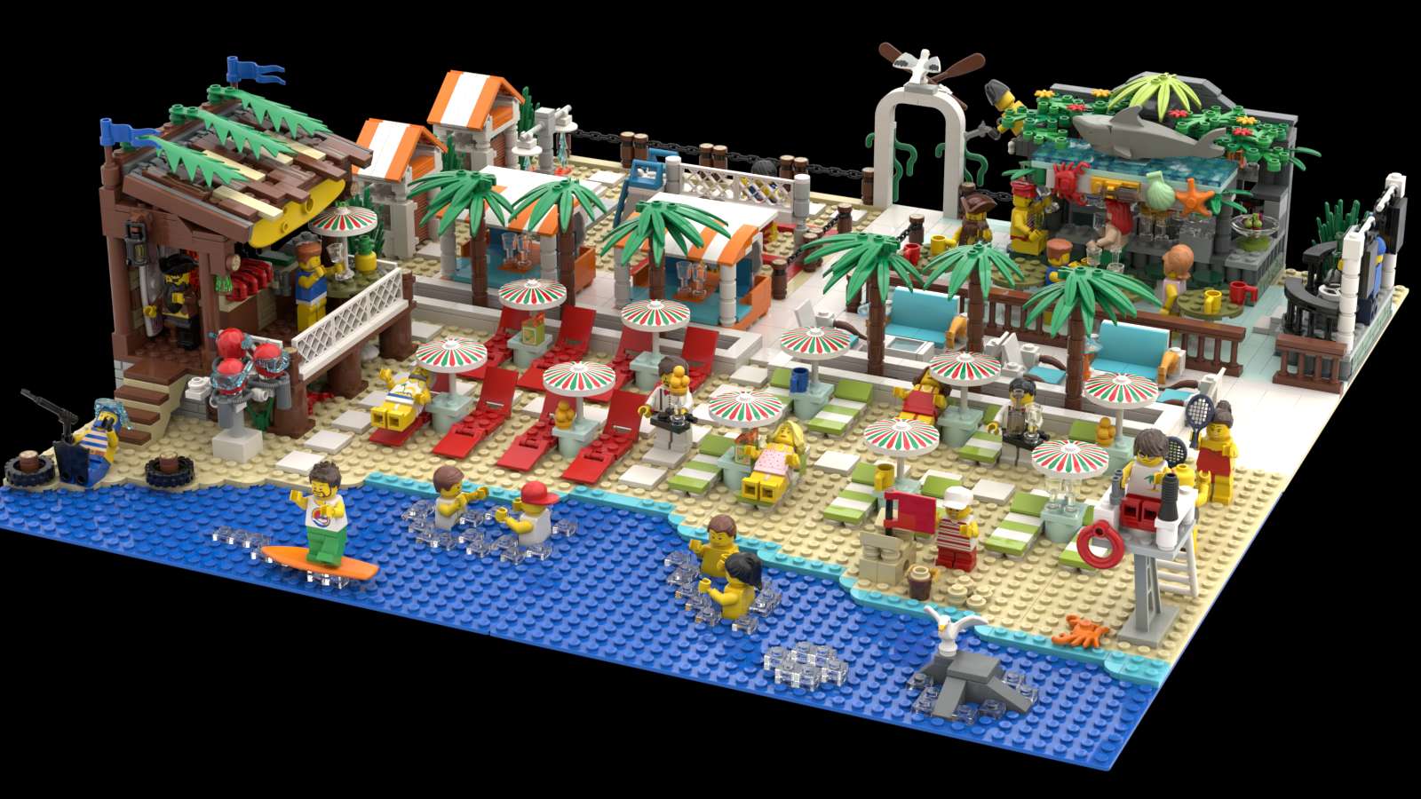 Lego® Custom Instructions – Beach Bar v2