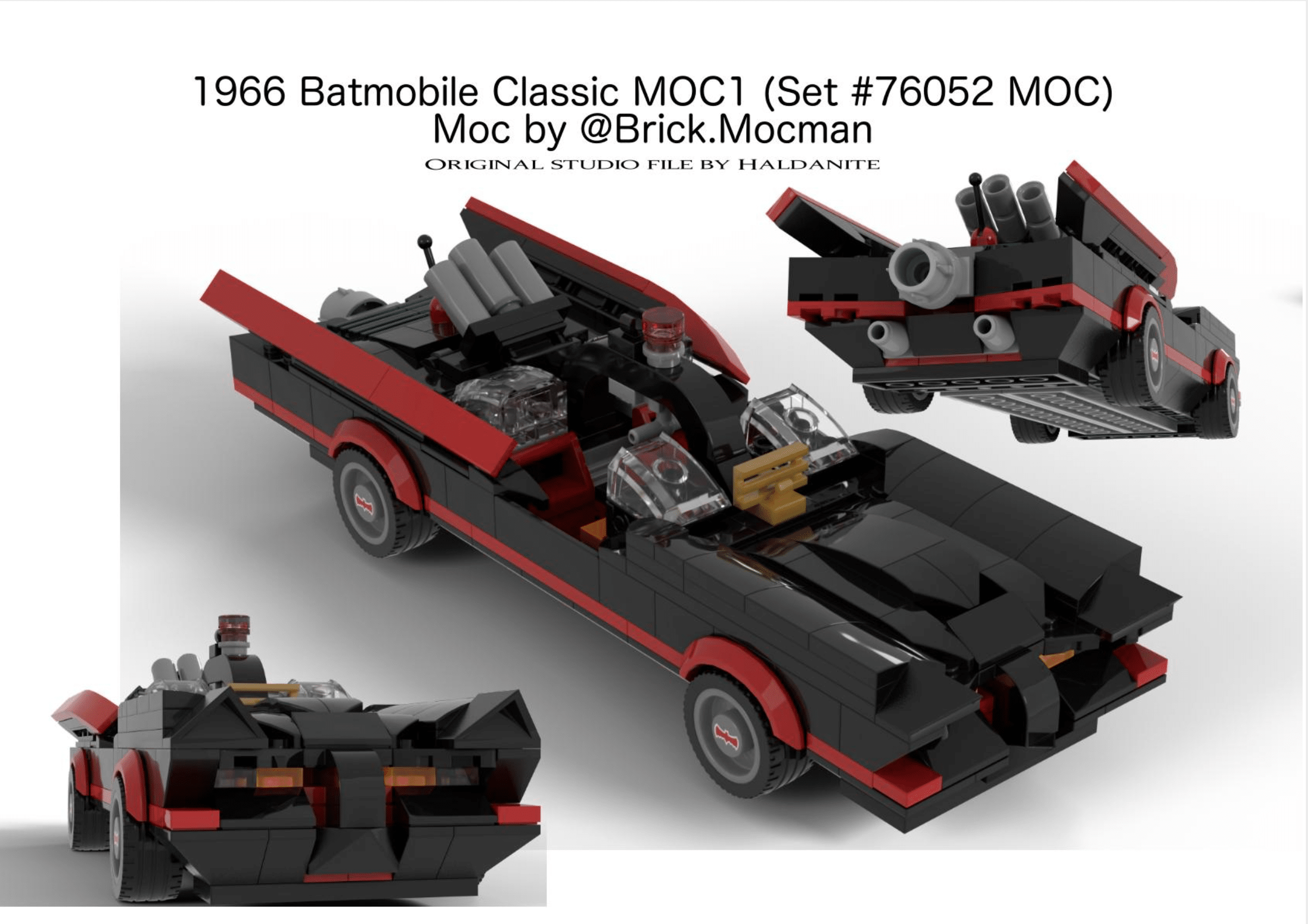 Batmobile Classic 1966 (Bat man TV Show) - Set #76052 MOC instructions