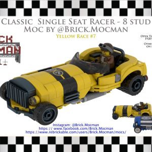 Classic Racer SingleSeat 8 Stud - Yellow Race Number 7 instructions