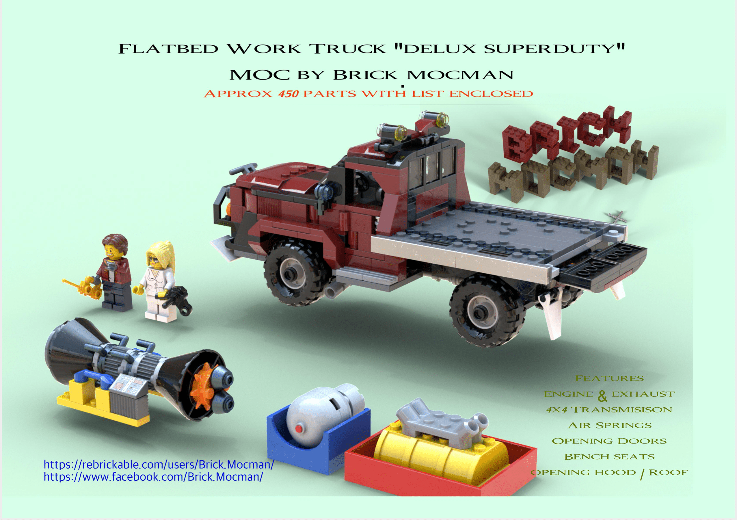 CUSTOM building INSTRUCTION TRAILER opened to build out of LEGO® parts 