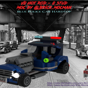 V8 HotRod 8 Stud - Blue Police Car Hardtop instructions