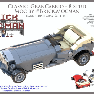 Classic GranCabrio 8 Stud - Grey Car, with Tan SoftTop