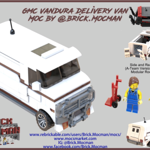 GMC Vandura Delivery Van - White/Reddish Brown Stripes