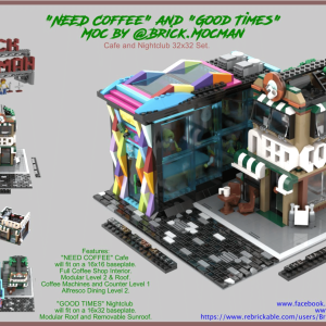 Two Building Set - "Need Coffee" and "Good Times" NightClub