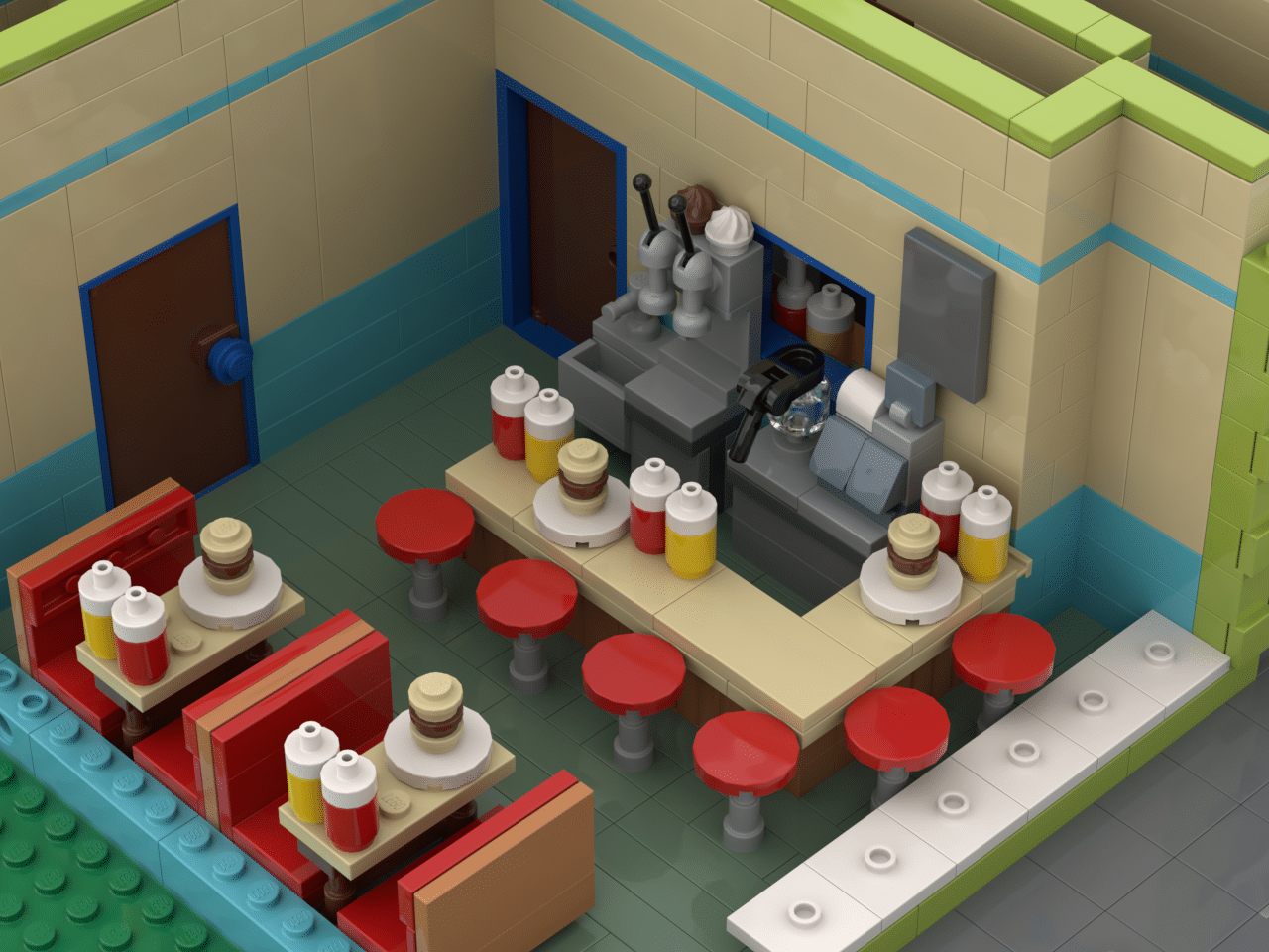 Details about   Custom Instructions of MOC Bob's Burgers Modular Building for Lego Bricks  