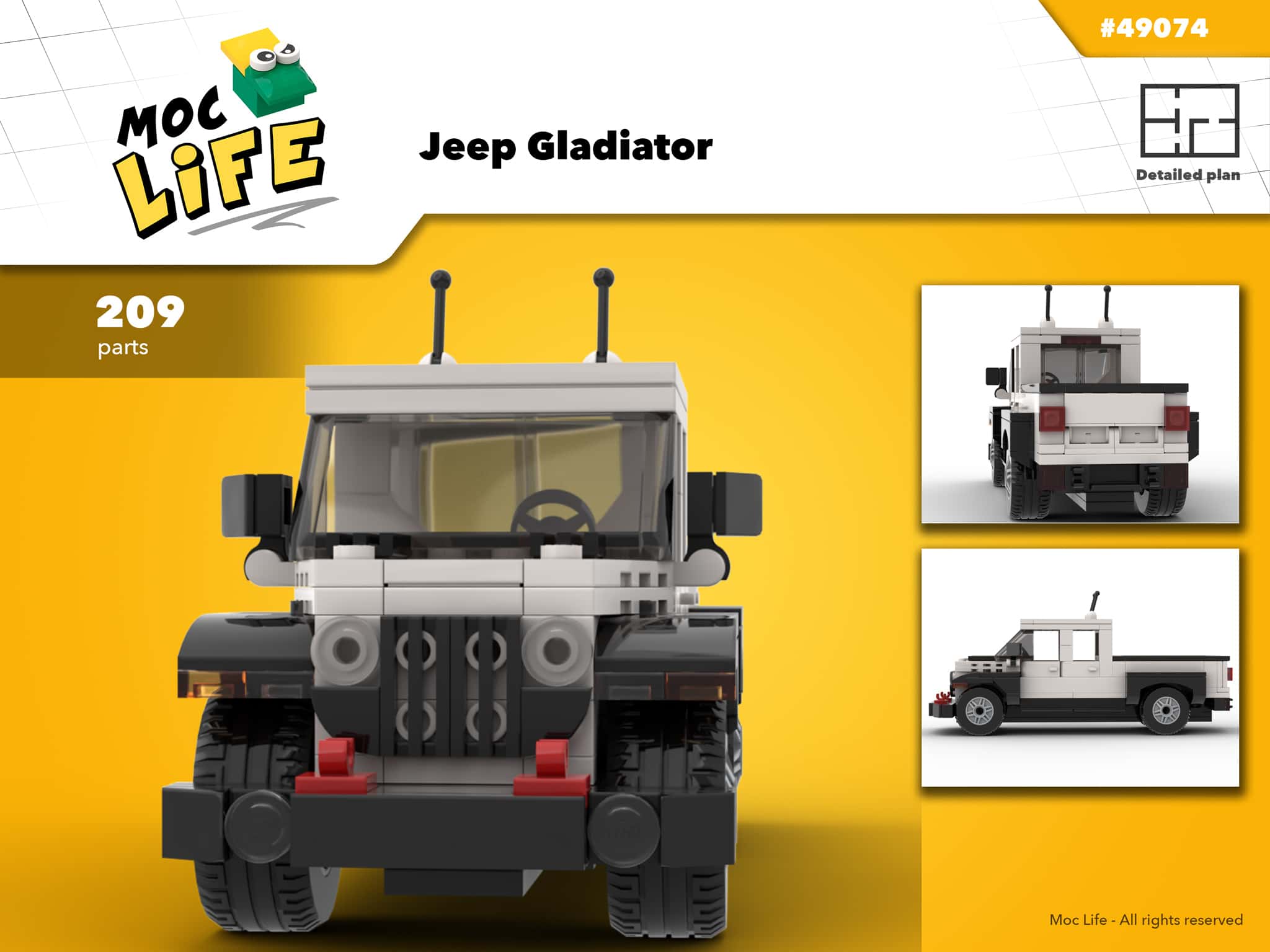 How to build a LEGO JEEP wrangler - LEGO MOC Building Process