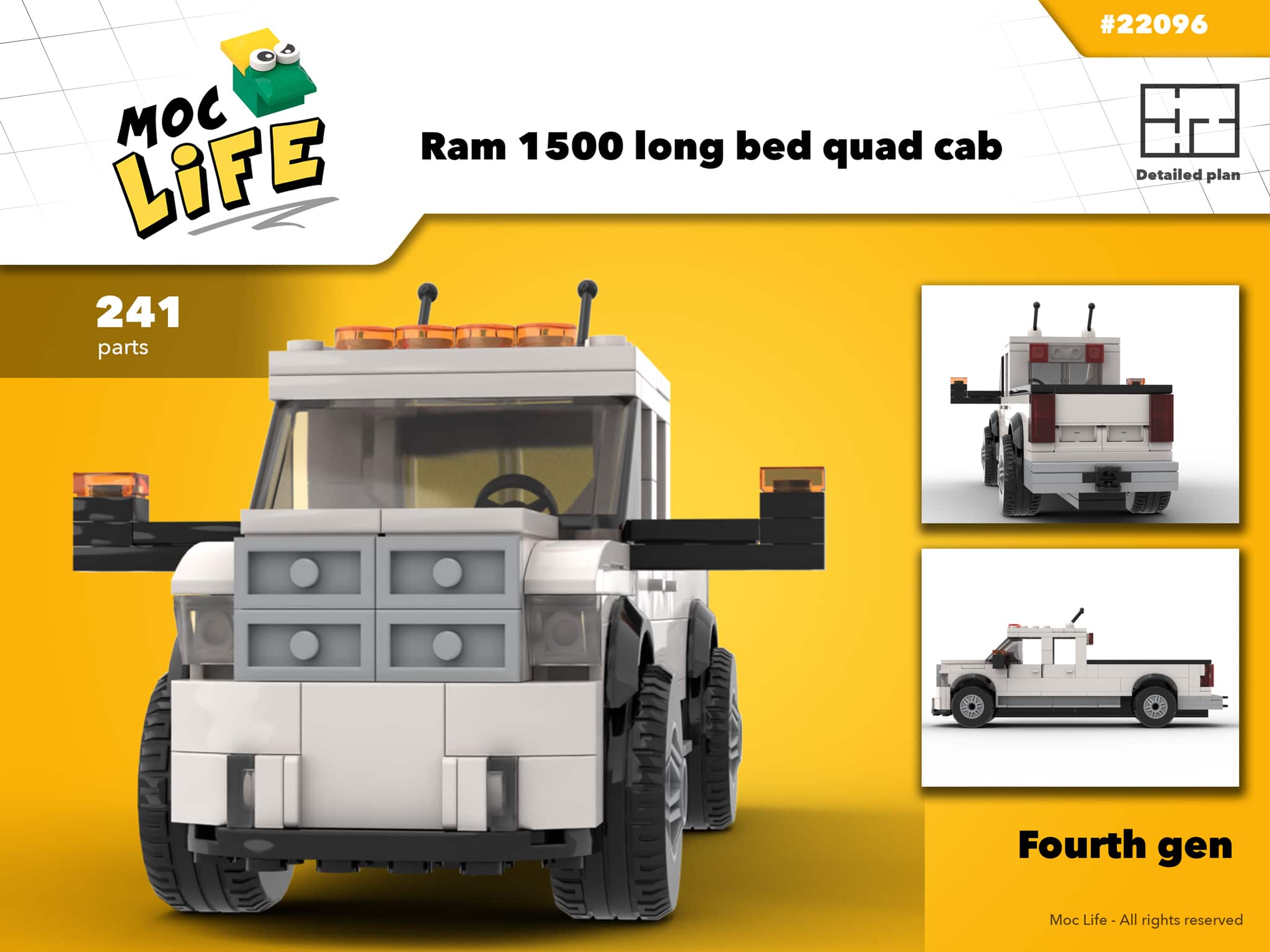 Lego Instructions Ram 1500 long bed quad cab fourth gen