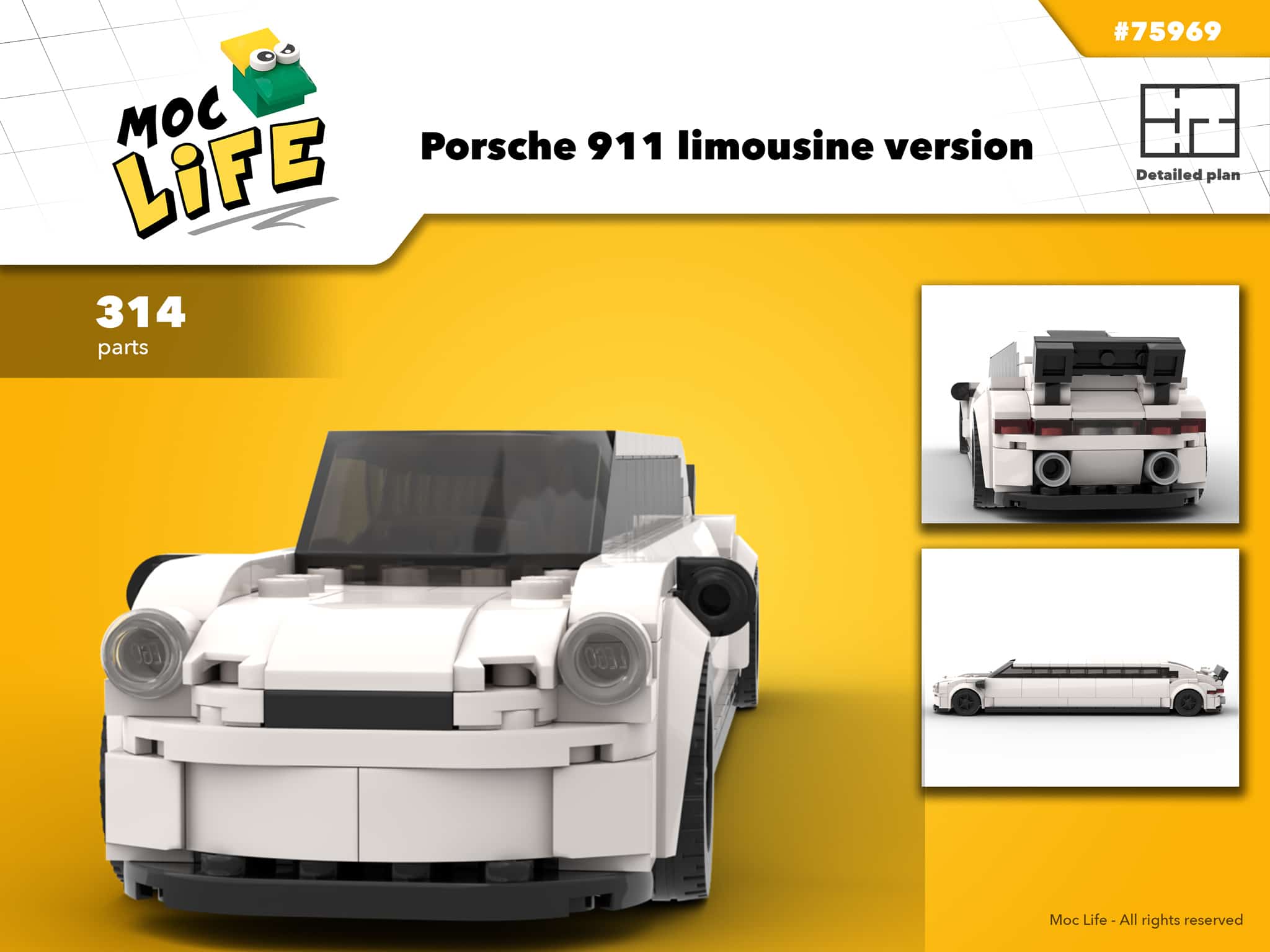 nøgen afstemning patrulje Lego® Custom Instructions Porsche 911 limousine version