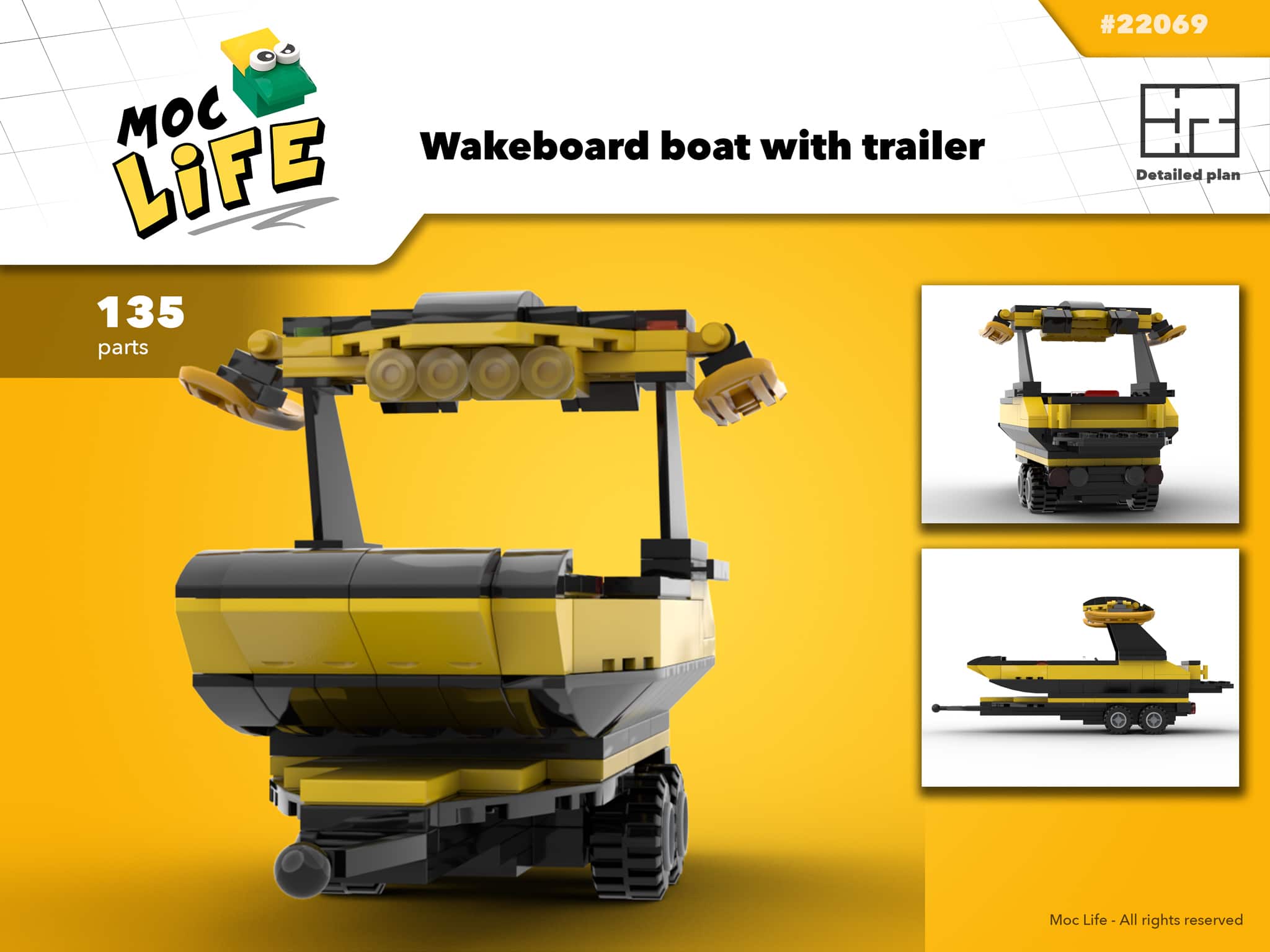 blød minus transmission Lego® Custom Instructions Wakeboard boat with trailer