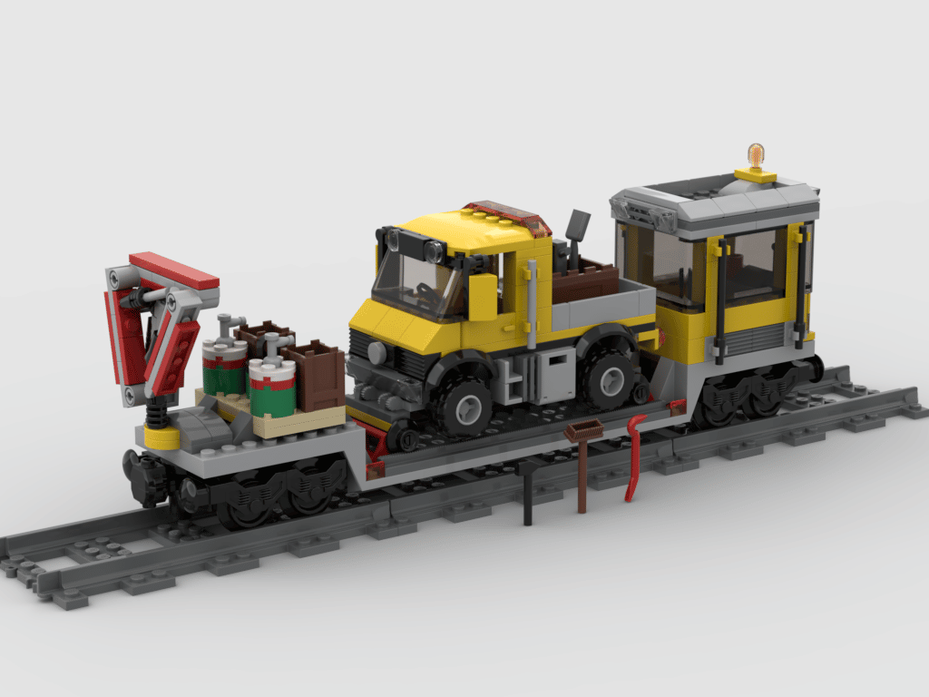 bestøver sne rille Lego® instructions 3677 - Red cargo train - Vagone manutenzione - Riedizione