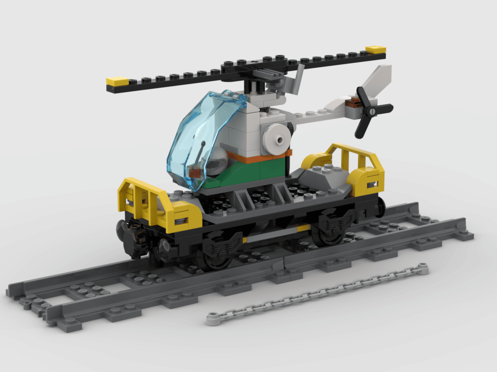 Lego® Instructions 60098 - Heavy haul train - Vagone trasporto elicottero -  Riedizione