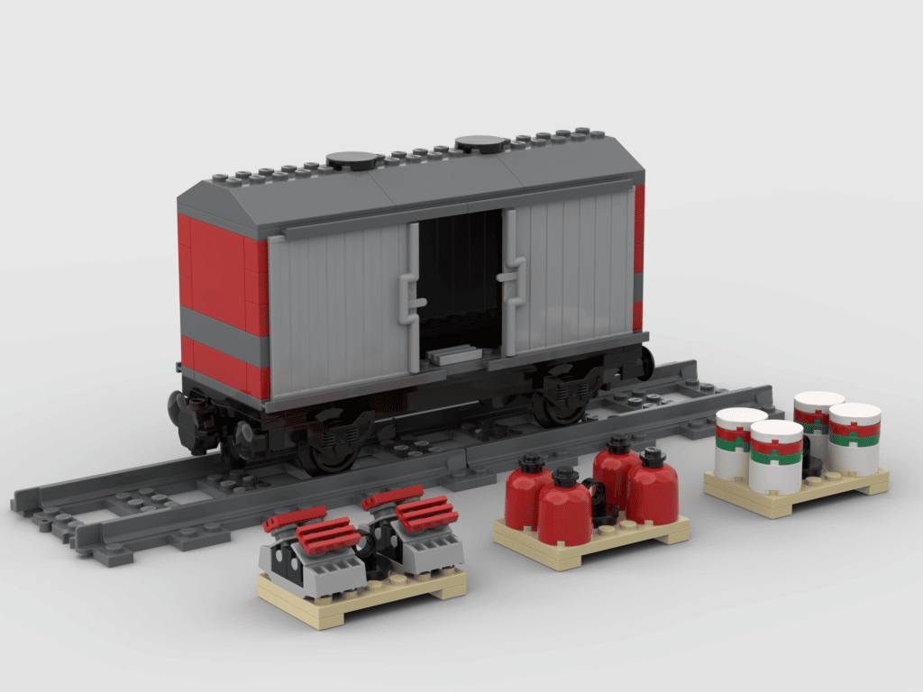 build vride Turbulens Lego® instructions 7898 - Cargo train deluxe - Vagone merci - Riedizione