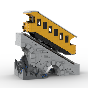 DL900-1-2 LEGO® MOC | DIORAMA | FUNICULAR CAR 2 | BRIGHT LIGHT ORANGE