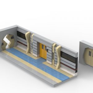 Star Trek Enterprise D corridor diorama with swappable doorways