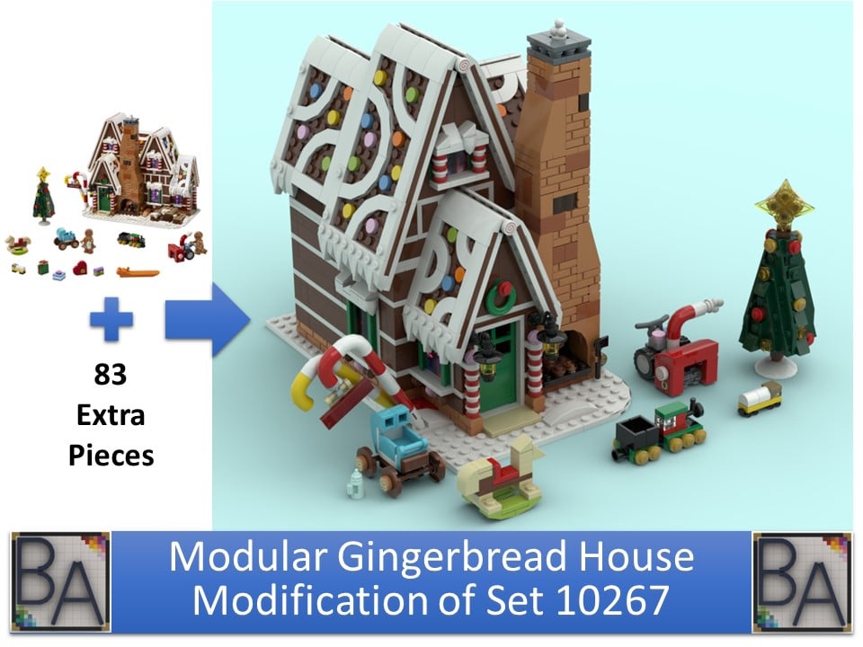 Modular Gingerbread House Modification of Set 10267 Lego