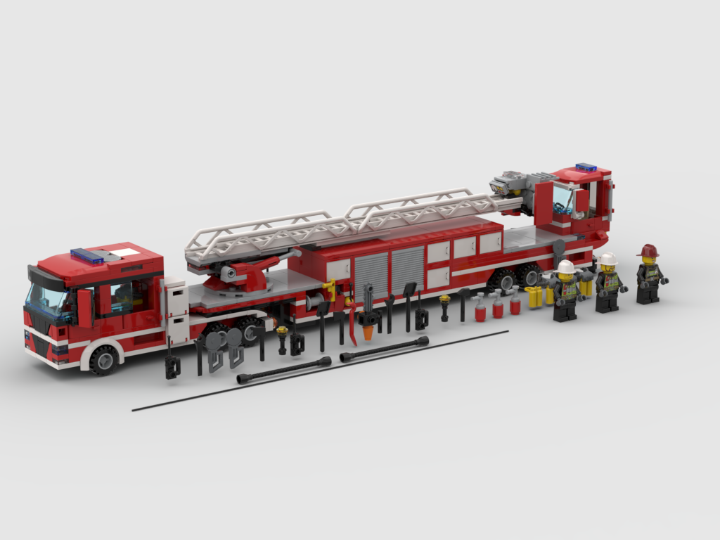 prøve gøre det muligt for lindre Lego® instructions - Tiller ladder fire truck - Livrea Man truck