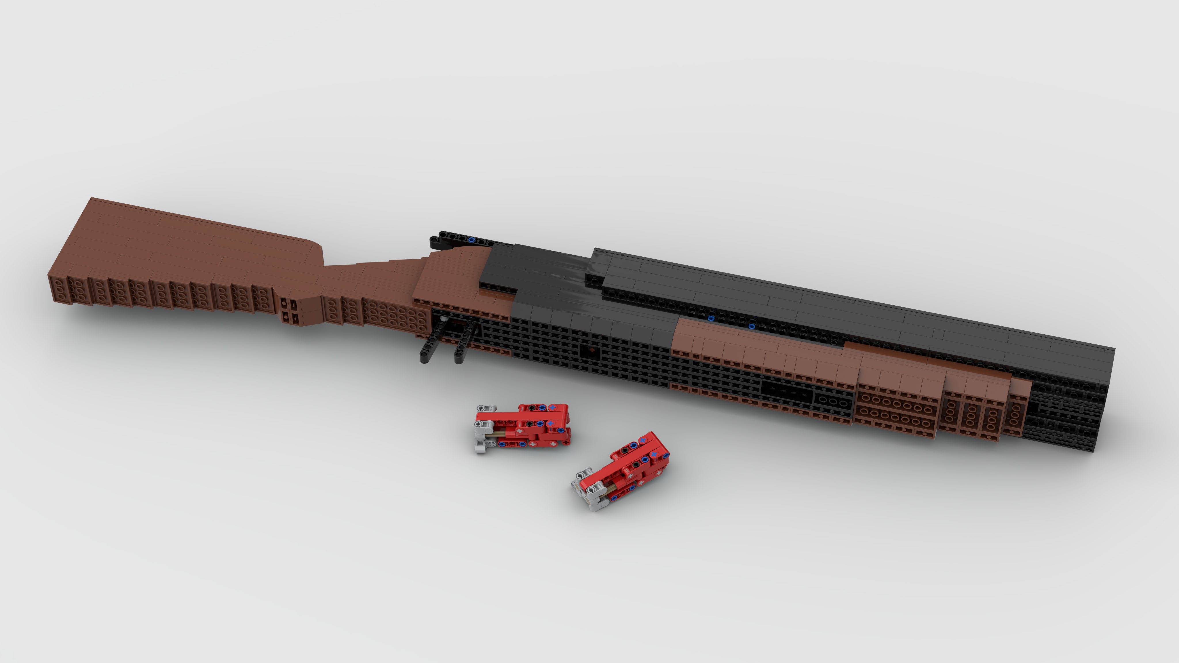 LEGO® custom instructions H&K PSG-1 brick shooting & shell ejecting