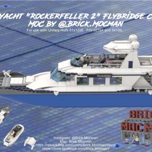 Motor Yacht "Rockerfeller" Flybridge Cruiser - Blue/White/Black