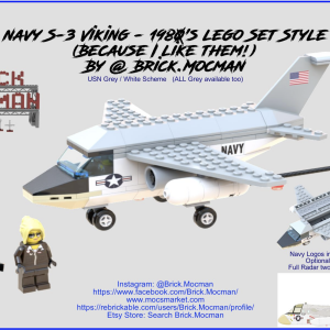1980's Style - US NAVY S3 Viking (Grey/White Scheme) (All Grey version also available)