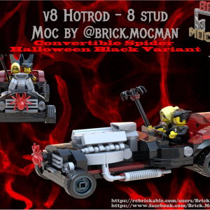 V8 HotRod 8 Stud - Black Spider Halloween Convertible 
